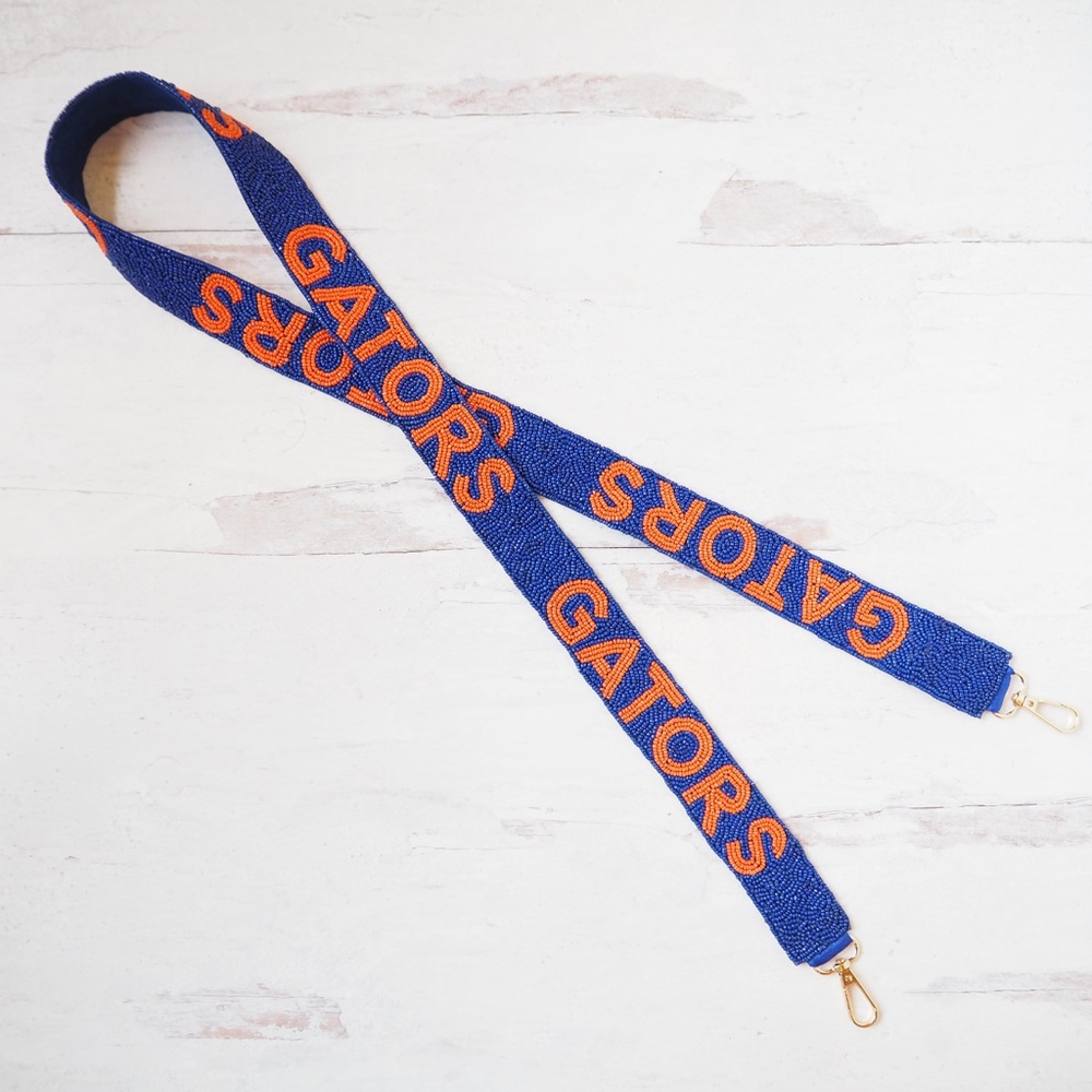 Beaded Collegiate Florida Gators Game Day Purse Strap Blue
